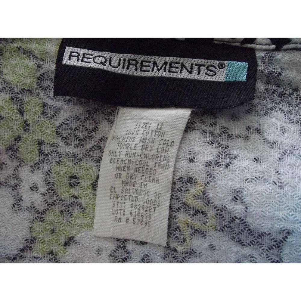 Requirements Jacket Size 12 Floral Zip Front Quilted Jacket turquoise blue green - Picture 7 of 12